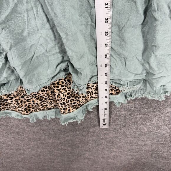 Jodifl T-Shirt Women L Large Gray Animal Print Short Sleeve Linen Round Neck - Picture 6 of 7